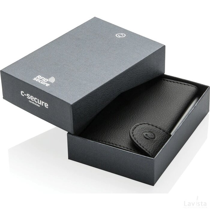 C-Secure aluminium RFID kaarthouder & portemonnee zwart, zilver