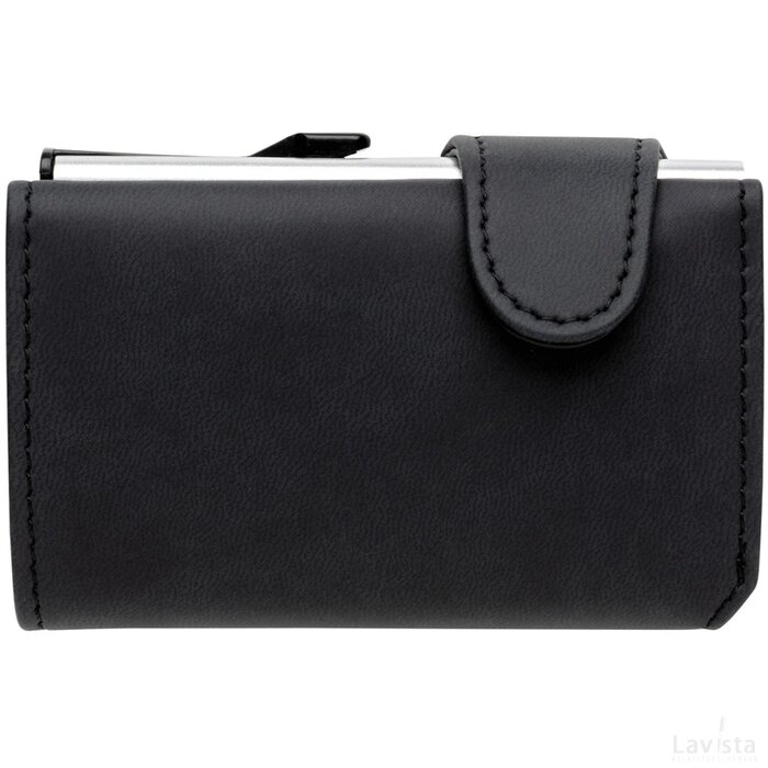 Standaard aluminium RFID kaarthouder met PU portemonnee zwart