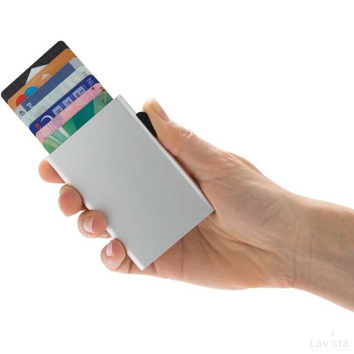C-Secure aluminium RFID kaarthouder zilver