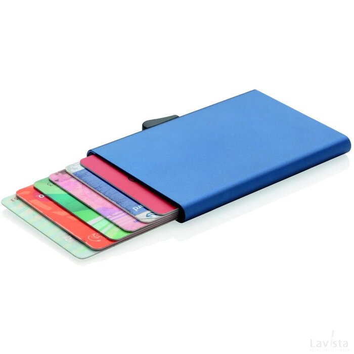 C-Secure aluminium RFID kaarthouder blauw
