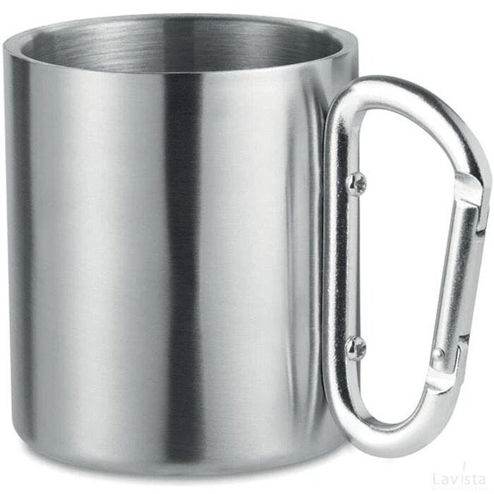 Dubbelwandige mok Trumbo mat zilver