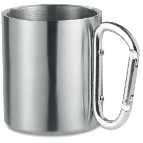 Dubbelwandige mok Trumbo mat zilver 220 ml
