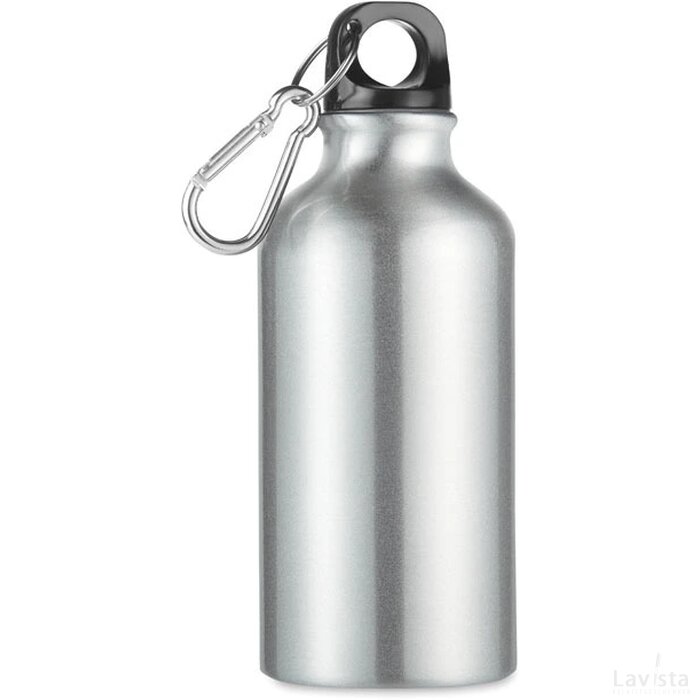 Aluminium drinkfles 400 ml Mid moss mat zilver