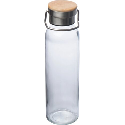 Drinkfles van glas met ommanteling zwart
