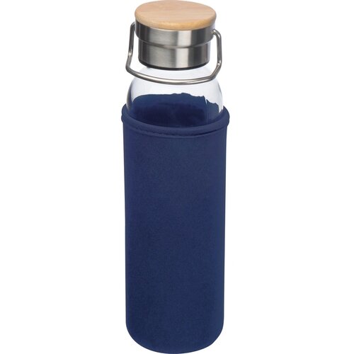 Drinkfles van glas met ommanteling