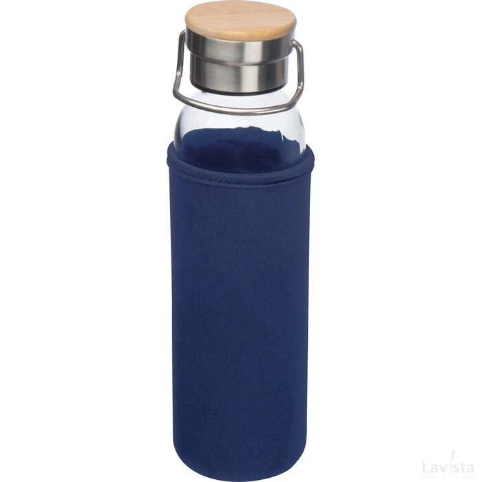 Drinkfles van glas met ommanteling