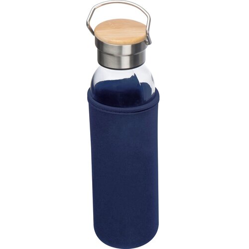 Drinkfles van glas met ommanteling