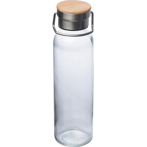 Drinkfles van glas met ommanteling blauw