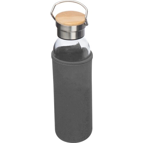 Drinkfles van glas met ommanteling