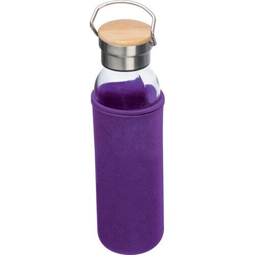 Drinkfles van glas met ommanteling
