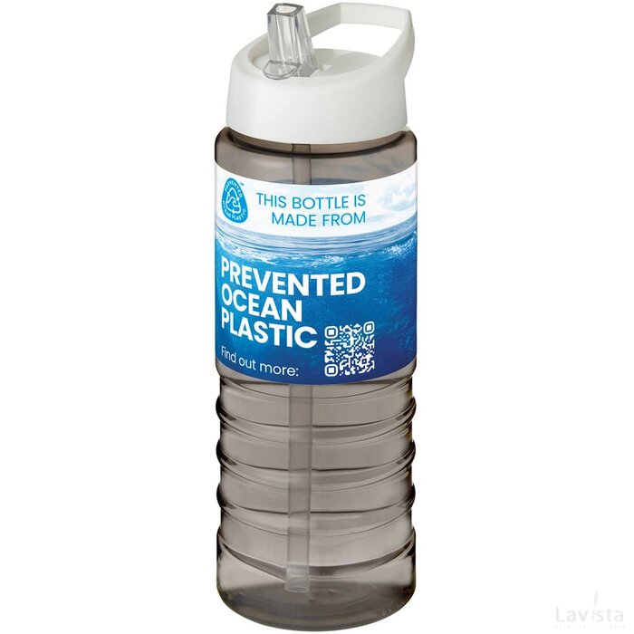 H2O Active® Eco Treble 750 ml drinkfles met tuitdeksel Charcoal/Wit