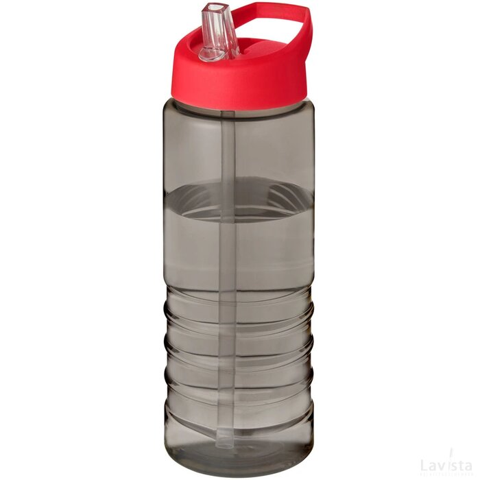 H2O Active® Eco Treble 750 ml drinkfles met tuitdeksel Charcoal/Rood