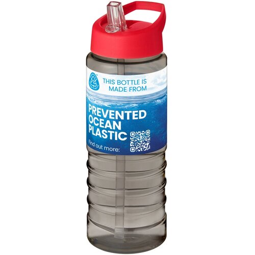H2O Active® Eco Treble 750 ml drinkfles met tuitdeksel Charcoal/Rood