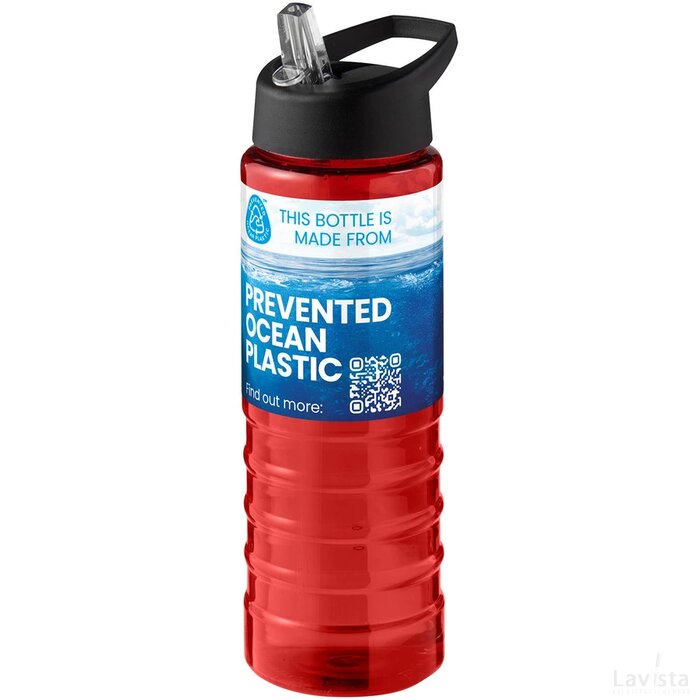 H2O Active® Eco Treble 750 ml drinkfles met tuitdeksel Rood/Zwart
