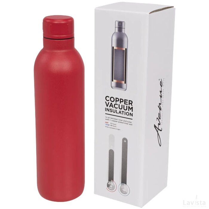 Thor 510 ml koper vacuüm geïsoleerde drinkfles Rood
