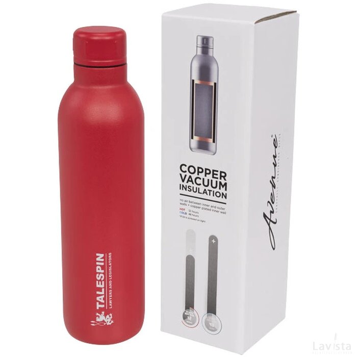 Thor 510 ml koper vacuüm geïsoleerde drinkfles Rood