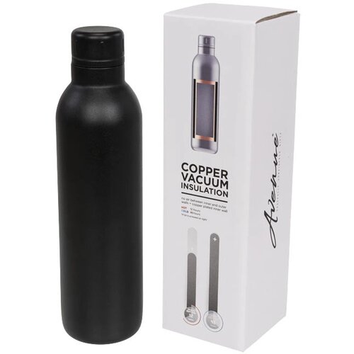 Thor 510 ml koper vacuüm geïsoleerde drinkfles Zwart