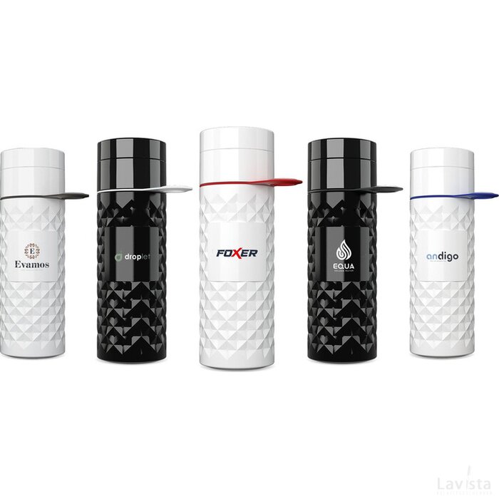 Join The Pipe Nairobi Ring Bottle White 500Ml Waterfles Wit/Rood