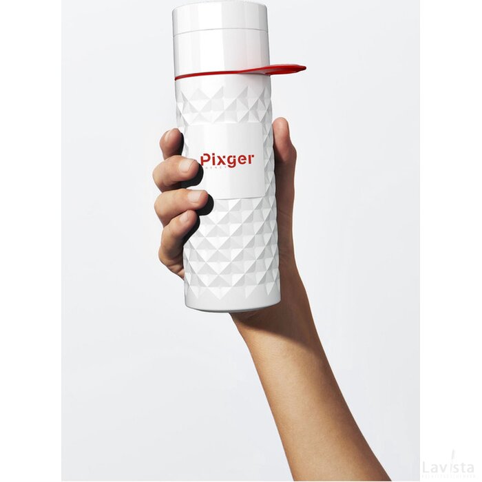 Join The Pipe Nairobi Ring Bottle White 500Ml Waterfles Wit/Rood