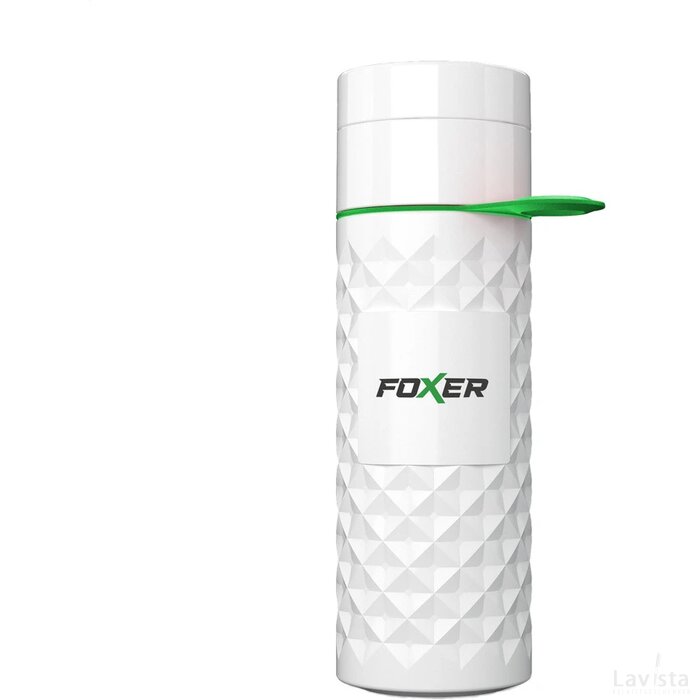 Join The Pipe Nairobi Ring Bottle White 500Ml Waterfles Wit/Groen