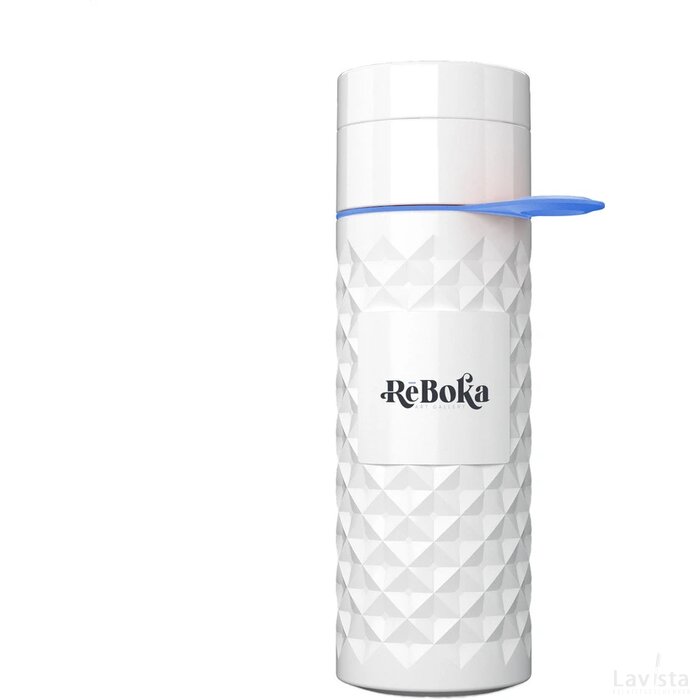 Join The Pipe Nairobi Ring Bottle White 500Ml Waterfles Wit/Cyaan