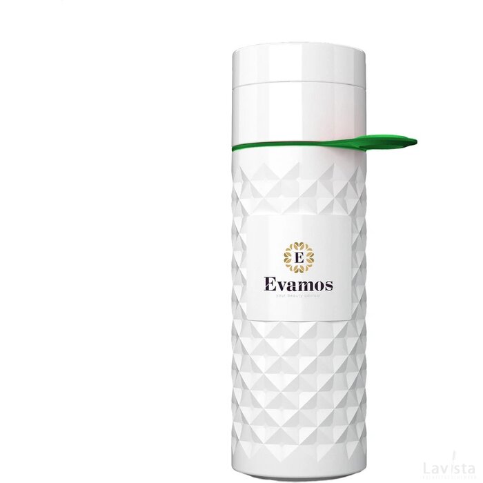 Join The Pipe Nairobi Ring Bottle White 500Ml Waterfles Wit/Donkergroen