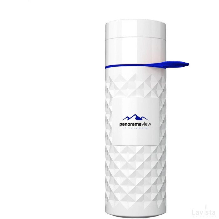 Join The Pipe Nairobi Ring Bottle White 500Ml Waterfles Wit/Donkerblauw