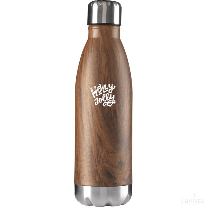 Topflask Wood Drinkfles Bruin