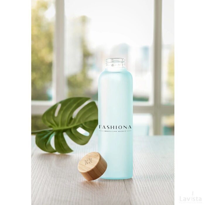 Frosty Glass Bottle 550 Ml Drinkfles Transparant Lichtblauw