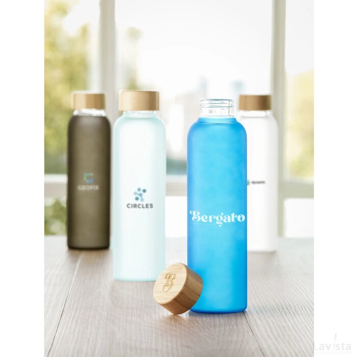 Frosty Glass Bottle 550 Ml Drinkfles Transparant Lichtblauw