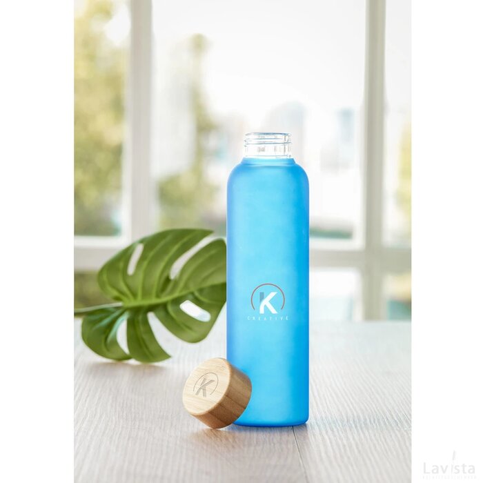 Frosty Glass Bottle 550 Ml Drinkfles Transparant Blauw