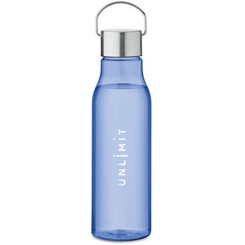 Rpet fles met pp dop 600 ml Vernal transparant licht blauw
