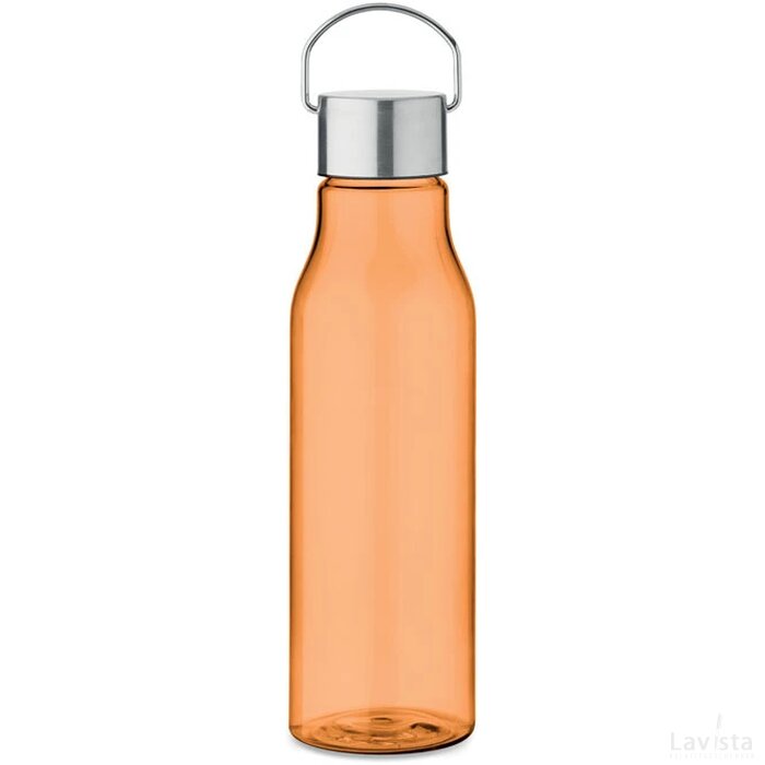 Rpet fles met pp dop 600 ml Vernal transparant oranje