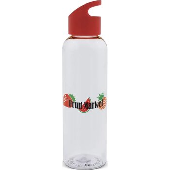 Waterfles Loop transparant R-PET 600ml transparant zwart Waterfles Loop transparant R-PET 600ml transparant zwart
