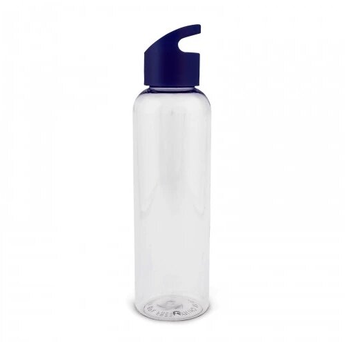 Waterfles Loop transparant R-PET 600ml transparant donker blauw