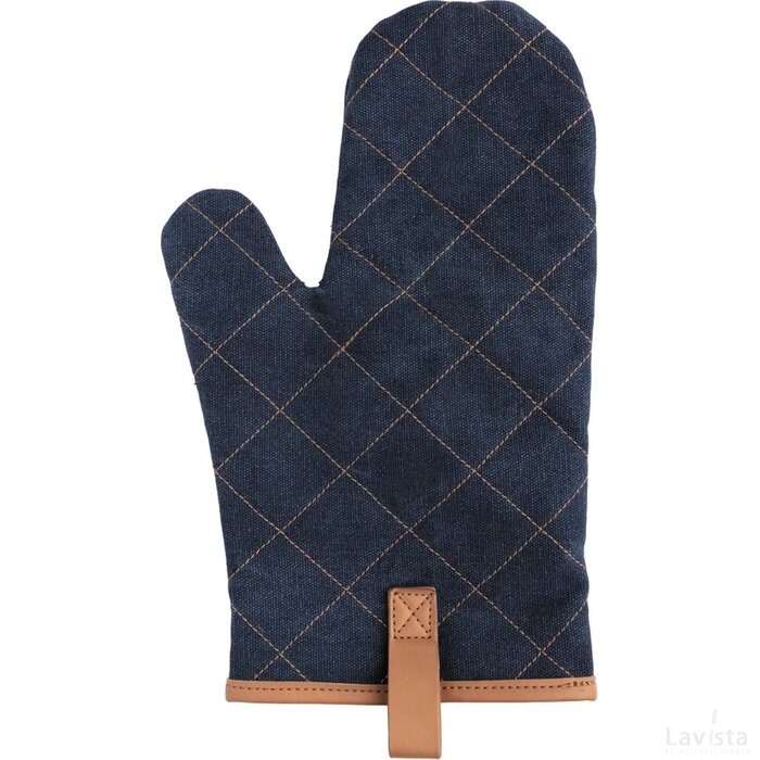 Deluxe canvas ovenhandschoen blauw