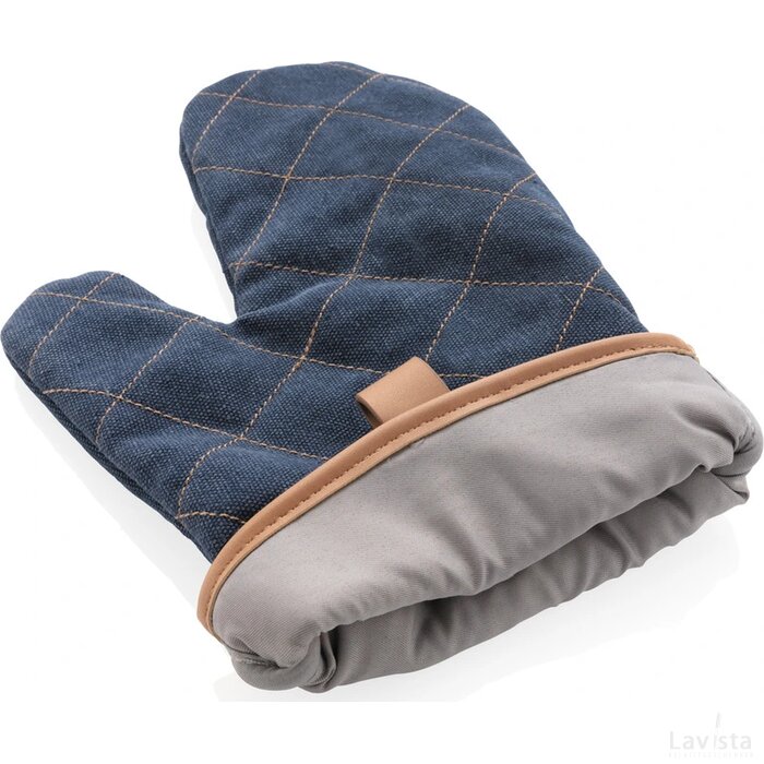 Deluxe canvas ovenhandschoen blauw