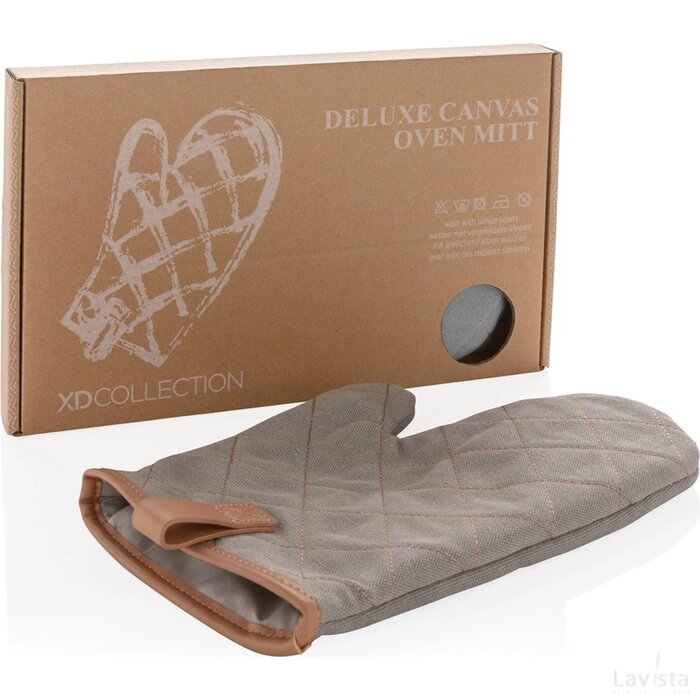 Deluxe canvas ovenhandschoen grijs