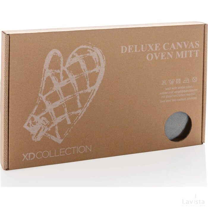 Deluxe canvas ovenhandschoen grijs