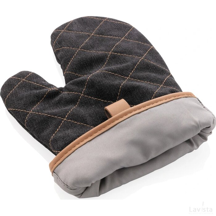 Deluxe canvas ovenhandschoen zwart