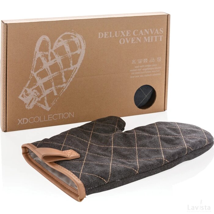 Deluxe canvas ovenhandschoen zwart
