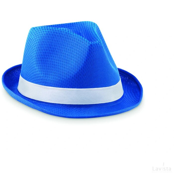 Polyester zonnehoed Woogie royal blauw