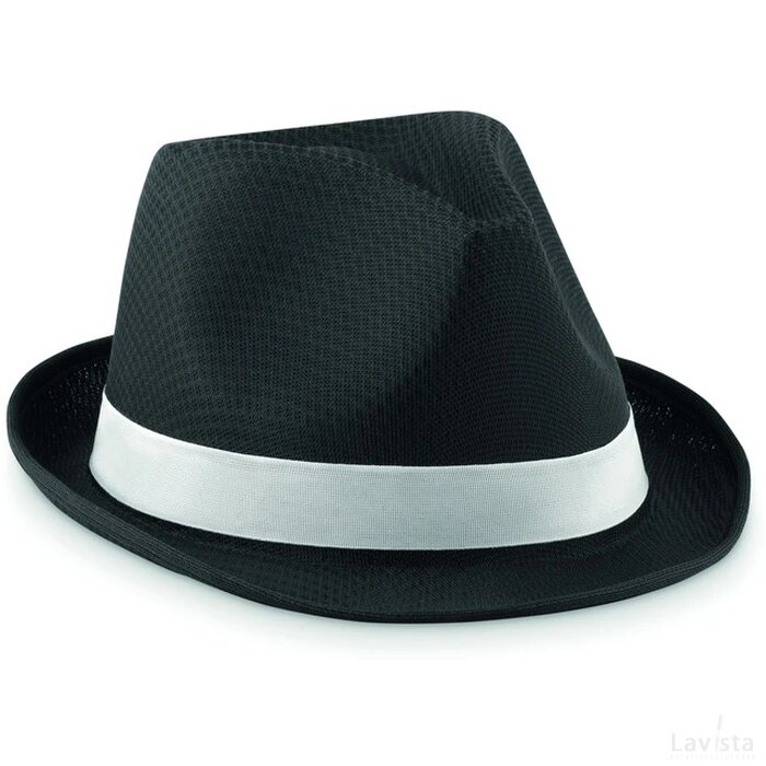 Polyester zonnehoed Woogie zwart