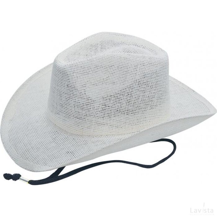 Cowboy Strohoed Met Koord Wit