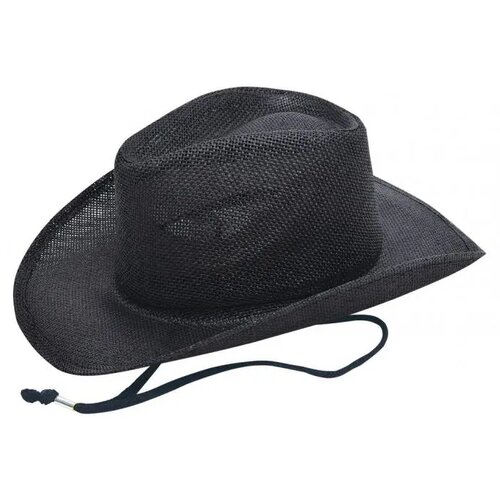 Cowboy Strohoed Met Koord Zwart