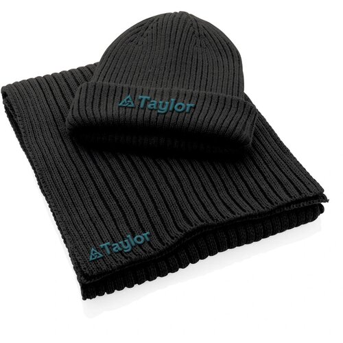 Impact AWARE™ Polylana® gebreide sjaal 180x25cm zwart
