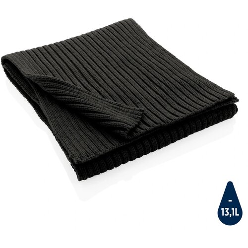 Impact AWARE™ Polylana® gebreide sjaal 180x25cm zwart