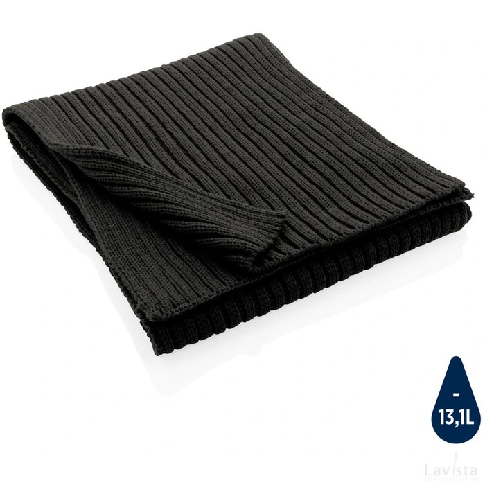 Impact AWARE™ Polylana® gebreide sjaal 180x25cm zwart