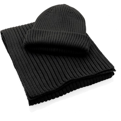Impact AWARE™ Polylana® gebreide sjaal 180x25cm zwart