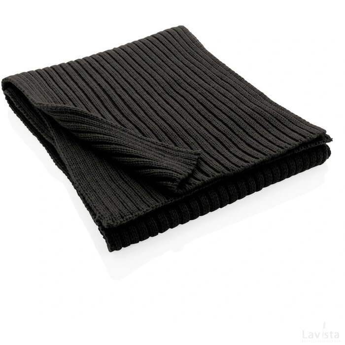 Impact AWARE™ Polylana® gebreide sjaal 180x25cm zwart